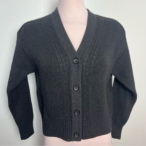 Marine Layer Cable Knit Button-Up Cardigan Dark Gray Women’s Size XS